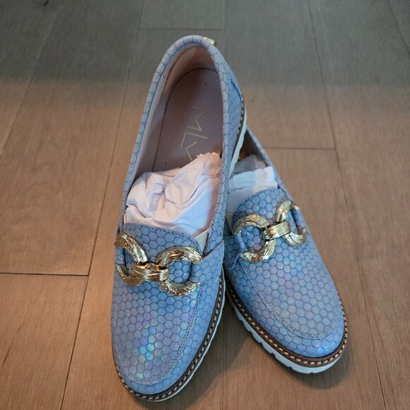 MLV Blue Iridescent Loafers - Size 38 - Picture 1 of 4
